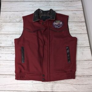 Boyd Gaming Wool 2014 Vegas NFR Gold Coast Red Vest Size Large Made In Usa